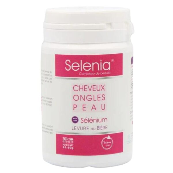Selenia Sélénium & Levure de Bière 30 gélules – Complément pour cheveux, ongles et peau – Parapharmacie Kénitra Maroc