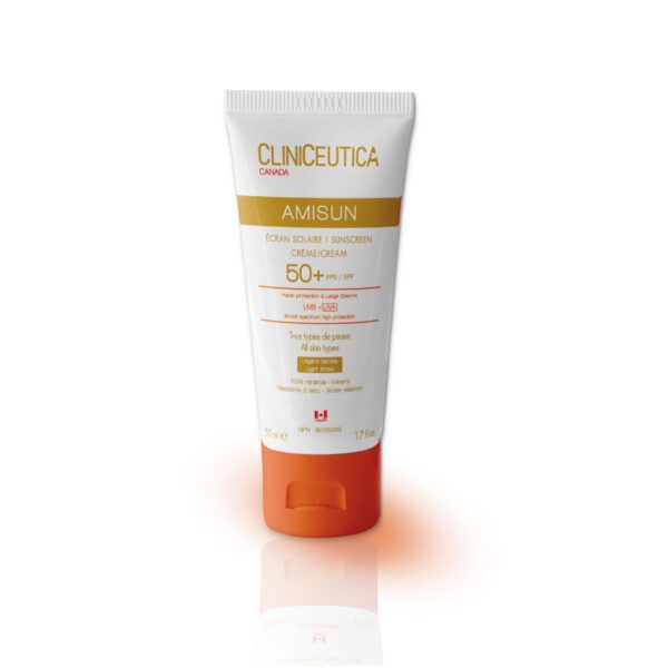 Amisun Écran solaire légère teintée SPF 50+, haute protection solaire visage, texture légère, parapharmacie à Kénitra