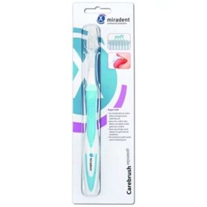 Miradent Brosse à dents Supersoft, brosse à poils très doux pour gencives sensibles, nettoyage efficace, disponible en parapharmacie Kénitra