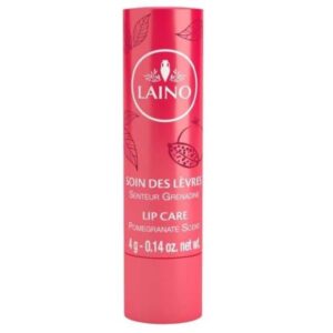 Baume à lèvres Laino Grenadine 4 g, hydrate et protège les lèvres tout en offrant un léger parfum fruité, disponible en parapharmacie à Kénitra et parapharmacie en ligne.
