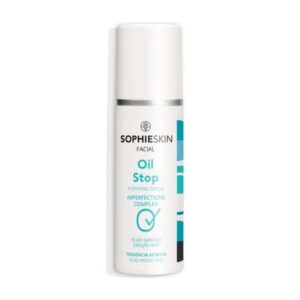 Gel sérum Sophieskin Oil Stop 30 ml, complexe anti-imperfections pour peau grasse, purifie et matifie le teint, disponible en parapharmacie à Kénitra et parapharmacie en ligne.