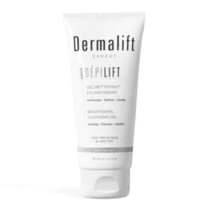 Gel nettoyant éclaircissant Dermalift Depilift 200 ml, adapté à tous types de peaux, élimine les impuretés et unifie le teint, disponible en parapharmacie à Kénitra et parapharmacie en ligne.