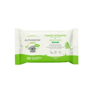 ALPHANOVA Lingettes bébé nettoyantes sans parfum à l’huile d’olive, douceur et soin naturel, disponibles en parapharmacie à Kénitra et sur notre parapharmacie en ligne