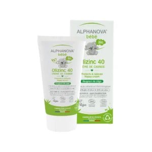 ALPHANOVA Crème de change bébé certifiée bio Olizinc 40, soin protecteur naturel, disponible en parapharmacie à Kénitra et sur notre parapharmacie en ligne