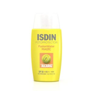 ISDIN Fotoprotector Fusion Water Magic SPF 50 by Alcaraz – 50 ml, protection solaire haute performance, disponible en parapharmacie à Kénitra et sur notre parapharmacie en ligne